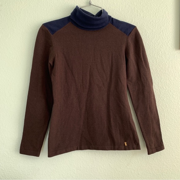 ROBERTA DI CAMERINO vintage Italian designer wool blend turtleneck sweater S - Picture 2 of 12